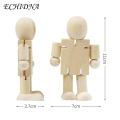 Wooden Robot Figure Wooden Jointed Figures Diy Art Crafts Supplies for Photography Prop Children Painting Artistic Photography Accessory. 