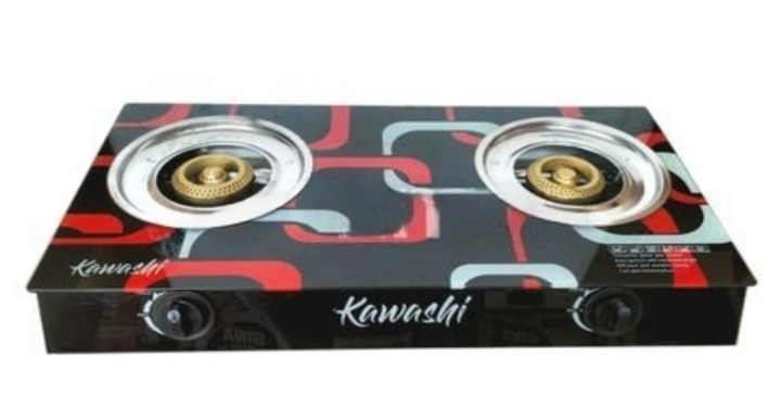 Kawashi 2 Burner Glass Top Gas Cooker with warranty