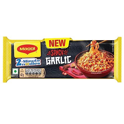 MAGGI 2-Minute Spicy Garlic Noodles, Easy to Cook Instant Noodles, Tasty Twist of Spicy & Garlic, 248g  (FROM INDIA) SAM