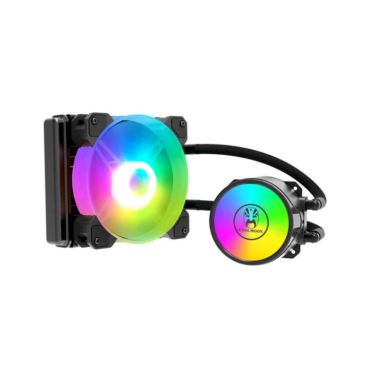 COOL MOON cold moon 120 One-piece PC Case Water Cooler with RGB 120mm Quiet Fan CPU Liquid Radiator for LGA775/115X/AM4/AM3/FM2