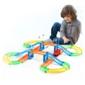 90 PCS Magic Track City Electric Rail Car Toy Set Infinite Combinations Racing Track with Bridge and Accessories Creative DIY Construction Track Set for Toddlers Educational Puzzle Vehicle Toy Building Block Toy for Kids Boys and Girls Best Birthday Gift. 