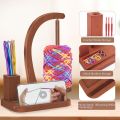 Portable Wooden Yarn Holder for Crocheting with Crochet Box Magnetic Rotation Yarn Spinner Multi-functional Wool Yarn Winder Knitting Accessories. 