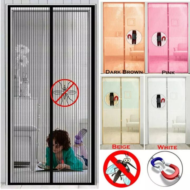 Magic Mesh Screen Door Door Mosquito net with Magnet - Fiberglass Magnetic Mosquito Net for Door with Stay Open Buckle Keeps Bugs Out Auto-Closing Insect Screen Curtain for All Door Types(100 cm X 190 cm)
