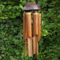Bamboo Wind Chimes Big Bell Tube Coconut Wood Handmade Indoor And Outdoor Wall Hanging Wind Chime Decorations. 