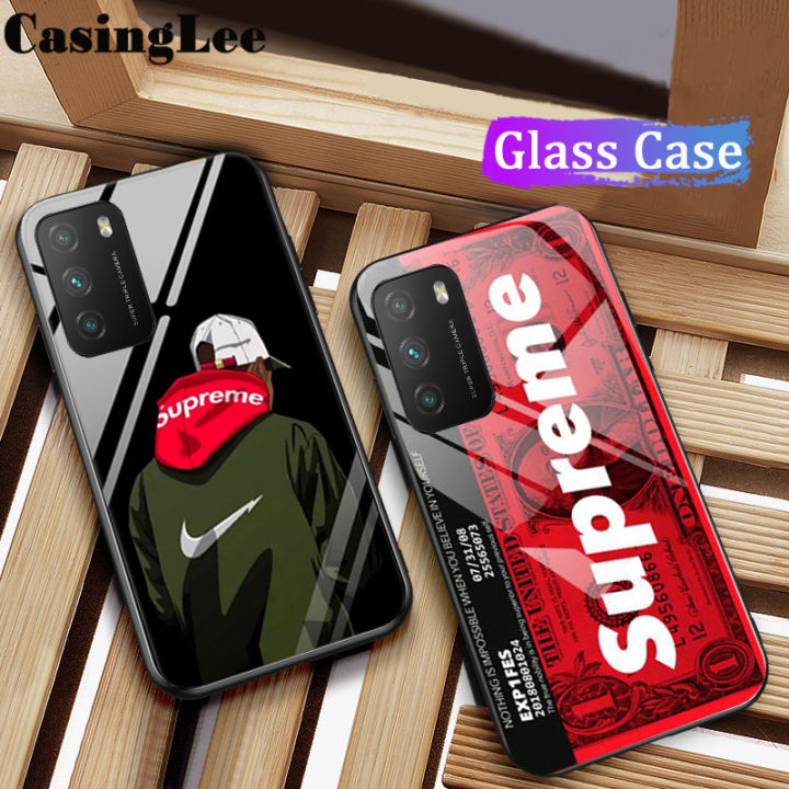 Casinglee for OPPO A16 Case Tempered Glass Protector Mirror