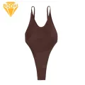 Monokini with Embellishments Stunning V-neck One-piece Swimsuit for Women Backless Design Figure-enhancing Fit Perfect for Beach Pool Parties Monokini Swimsuit. 