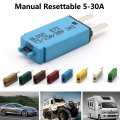 【Silver】 Manul Circuit Breaker Blade Fuse 12/24V 5-30A Mini ATM Circuit Breaker Blade for Car Boat Van Caravan. 