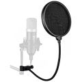 Professional Studio Microphone Pop Shield Pop Filter Dual Layered Wind Pop Screen With A Flexible 360 Degree Gooseneck Clip Stabilizing Arm. 