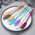 Rust-proof Kitchen Spatula Stainless Steel Butter Spatula Cheese Cutter Bread Jam Cream Spreader Kitchen Gadget Rust-proof Durable for Home Use Favorite Easy-to-clean Butter Knife. 