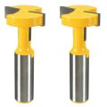 2pcs 1/2 Inch Shank Router Bit T-Slot & T-Track Slotting Tenon Cutter Tool. 