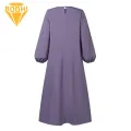 Modest Dress Vintage Dot Print Maxi Dress with A-line Silhouette Long Sleeves for Women Floor Length Abaya Robe Abaya Dress. 