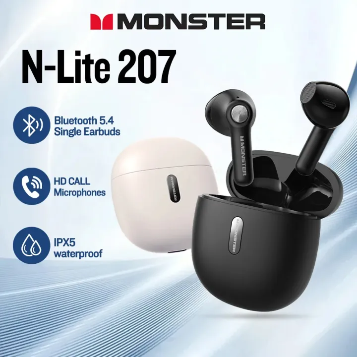 Monster%20Earbuds%20N-Lite%20207%20Bluetooth%20TWS%20EarPods%20IPX5%20Waterproof%20Headset%20ENC%20Noise%20Reduction%20Earphone%20With%20Mic%20-%20Image%202