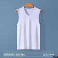 Cotton Collar Casual Sports Summer Vest Men's Undershirt Sleeveless Slim Fit Old Man v Cotton Thin Chicken Neck Shirt. 