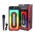 KTS-1555 Portable Wireless Bluetooth Speaker with Mic LED Light RGB Support Mic, FM, AUX, USB, SD Card Karaoke Speaker Buffel Subwoofer Music Player Party Box with Microphone KTS Speaker KTS 1555. 