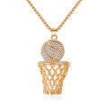Hop Style Basketball Pendant Necklace Trendy Sterling Pendant Size Men'S Jewelry Rope Chain Design -Plated Rope Chain. 