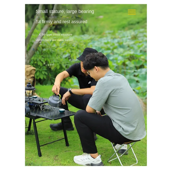 JAERBEE%20Outdoor%20Camping%20Stool%20Folding%20Fishing%20Chair%20with%20Portable%20Bag%20Aluminum%20Alloy%20Picnic%20BBQ%20Mini%20Portable%20Seat%20Black%20-%20Image%204