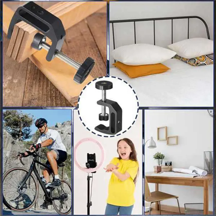 Universal C-Clamp for Desktop Mount Tables Desk Clamps Aluminum Support ...