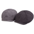 Men Beret Vintage Herringbone Tweed Peaky Blinders Hat Newsboy Beret Hat Spring Flat Peaked Beret Hats Dark Grey. 