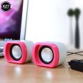 Cute 2PCS Desktop Computer USB Mini Speakers Wired Bass Stereo Subwoofer Speaker For Laptop Smartphones MP4 MP3 Notebook Players. 