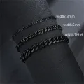 Unisex Trendy Cuban Chain Bracelet - Classic Stainless Steel - 3/5/7mm Width. 