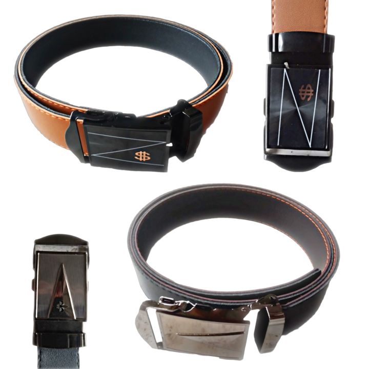 Men Belts Automatic Buckle Leather Belt Male Alloy buckle