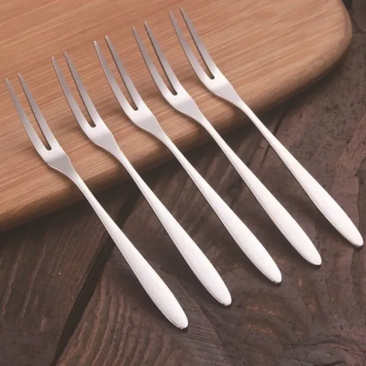 10Pcs%20Stainless%20Steel%20Fruit%20Fork%2013cm%20Two-tine%20Snack%20Cake%20Dessert%20Forks%20Tableware%20Restaurant%20Home%20Kitchen%20Accessory%20-%20Image%208
