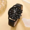 5PCS Mens Casual Watches Man Business Quartz Wristwatch Luxury Leather Bracelet Men Sports Clock Fashion Watch Gift For Birthday Anniversary. 