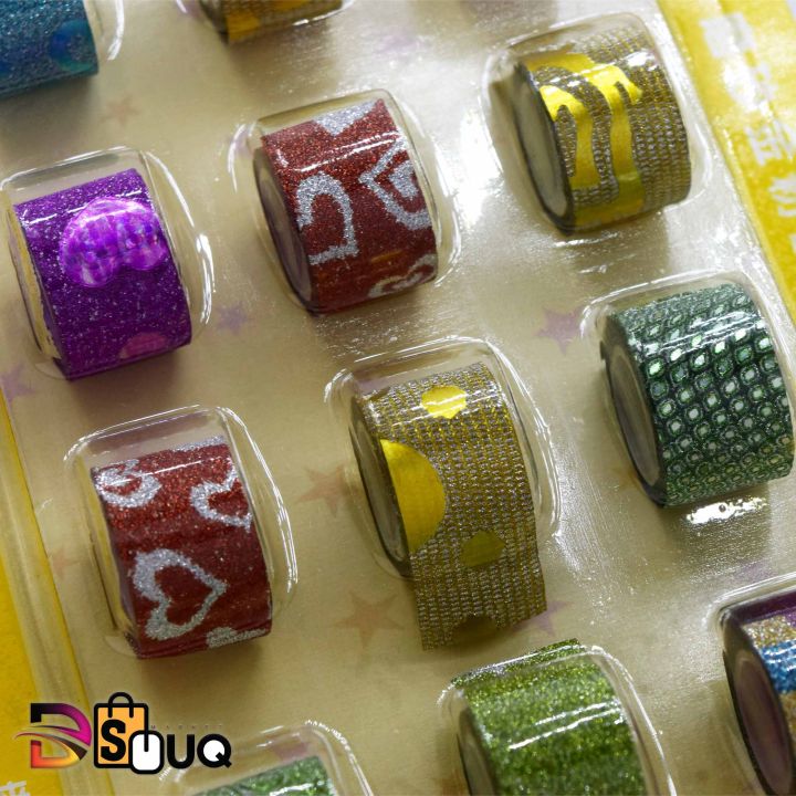 12%20Pcs/Set%20Adhesive%20Tape%20Lovely%20mini%20glitter%20Washi%20Tape%20Set%20DIY%20Decoration%20Sticker%20Label%20Masking%20Tape%20-%20Image%206