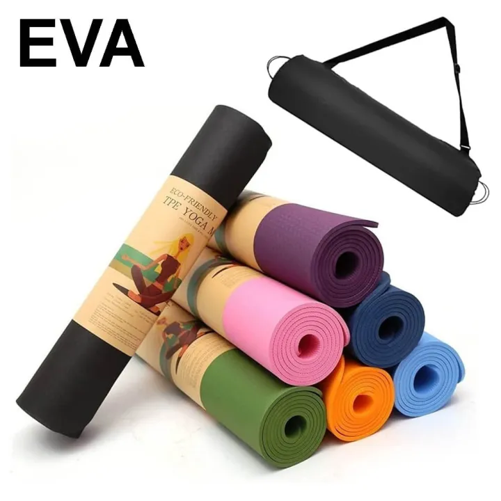 Foldable Thick Yoga Mat for Women, Non Slip Exercise Mat for Home Gym, Travel Yoga Set With Stretch Strap for Yoga Pilates and Fitness, Yoga Mat For Exercise : Home Workout Mats for Women, Men & Kids, Anti Slip Gym Mats, Mat for Meditation, Pilates & Gym