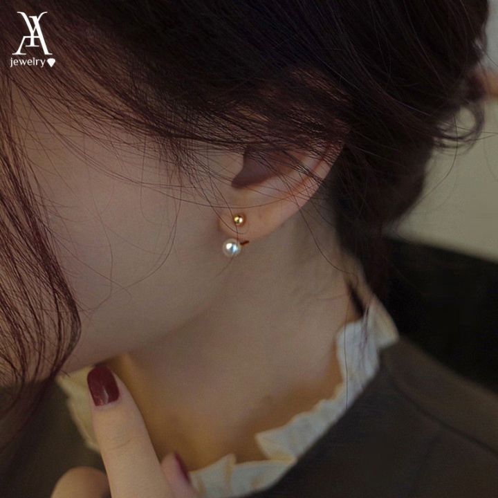 【Miga Plaza】17 MILE Fashion Gold Pearl Stud Earrings