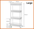 4 layer Bathroom rack in 3 sizes (Large, Medium, Small), Slim Storage Cart, 4-Tier Rolling Cart, Narrow Utility Cart on Wheels, Bathroom Storage Rack Plastic Multi-Layer Shelf Multifunction Storage Rack for Kitchen Bathroom Corner (White, 4 Layers). 