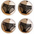 Lace Panties Transparent Panties For Women Hollow Low Waist Underwear Black Underpants Female. 