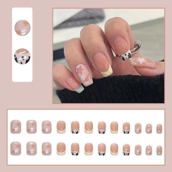 BTS%20%E3%80%90WITH%20GLUE%E3%80%9124Pcs%20Fake%20Nails%20Pattern%20French%20False%20Nails%20Wearable%20Press%20on%20Nails%20Artificial%20Nails%20-%20Image%208