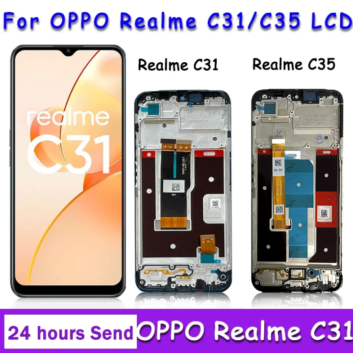 AAA+ Original For OPPO Realme C31 C35 LCD RMX3501 RMX3511 Display Screen Touch Panel Digitizer with Frame For Realme C31 C35 LCD