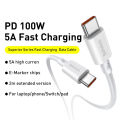 Baseus CATYS-C02 - 100W, USB Type-C to USB Type-C Fast Charging Data Cable, Cable Length:2m - White. 