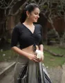 Spring & Summer Ruched Drawstring V-Neck Top. 