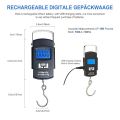 Digital Luggage Scale, Rechargeable, 100 lb / 50 kg Luggage Scale, Hanging Scale, Fishing Scale with Backlit LCD Display, Tape Measure, Suitable for Travel, Family Life and Outdoor Use. 