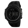 Skmei 1250 Bluetooth Smartwatch Mens Smart Digital Sports Casual Black Strap Watch with Pedometer Call Message Notification Step count Stopwatch Water resistant. 