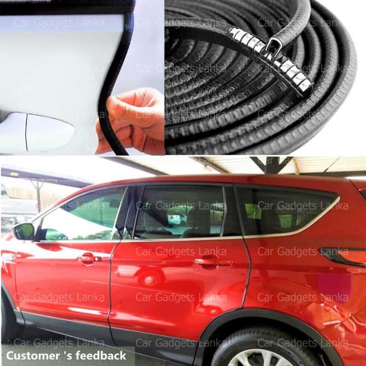 Car Door Edge Protective Anti Collision Anti Scratch Black Color Strip 5 Meters Length