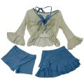 Swimsuit Fairy Fan Student2023New Bikini Three-Piece Blouse Conservative Spa Thin Covered Belly. 