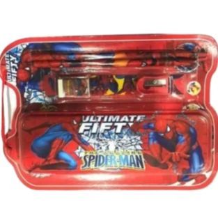 Spider man stationery Box Set pencil box eraser sharpener Ruler | Daraz.lk