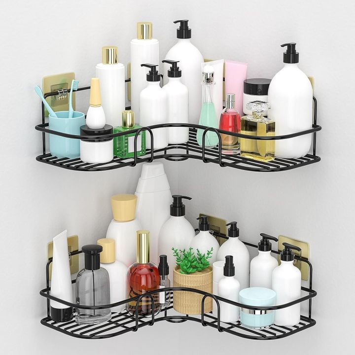 Scaddy Rack Free Mounted Caddy Rack Bathroom Storage Rack Kitchen Organizer Shelf ...