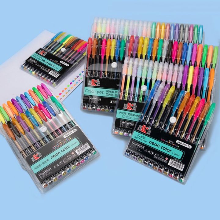 【Big savings】 Kid Rollerball DIY Office Flash School Stationery Supplies Flash Marker Pen Colored Signing Pen Glitter Gel Pens Set Drawing Color Pen Fine Tip Markers