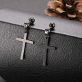 Qingwen Titanium steel Cross Earrings for men set ear piercing Stainless steel earrings cool hypoallergenic iareng for men kpop round airing hikaw for boys 925 silver earings for men on sale. 