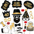 Happy Birthday Photo Booth Props 30 40 60th Anniversary Birthday Decoration Funny Photobooth Props Party Supplies. 