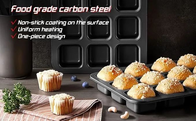 Brownie Cake Pan Square Muffin Pan Mini Loaf Pan Non-Stick Carbon