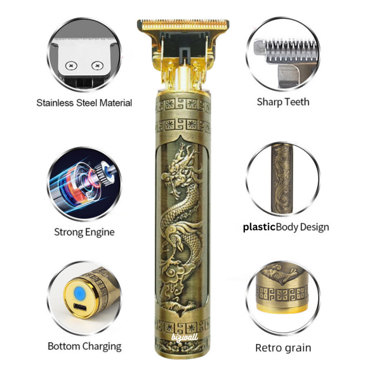 T9%20Vintage%20Men's%20Hair%20Clipper%20Electric%20Shaver%20Rechargeable%20Hair%20Trimmer%20Beard%20Clipper%20For%20Barber%20Hair%20Cutting%20-%20Image%204