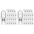 40Pcs G9 Halogen Light Bulbs,25W Clear Halogen Lamps Dimmable,Warm White 2800K for Chandeliers,Pendants,Landscape Lights. 