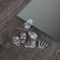 20 pcs Glass Wardrobe Clamp Mirror Clips Holder Fixing Plastic Cabinet Door Window Square Channel Retainer Grid. 