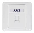 AMP Single Port RJ45 Wall Flat Face Plate 1PC 86 Type Ethernet LAN Network Socket Panel. 